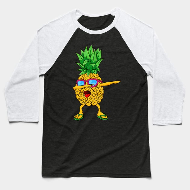 Pineapple Summer Baseball T-Shirt by kolumenana